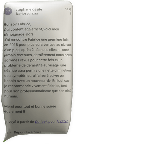 témoignage stéphane Désile agent immobilier mellac fabrice corazza magnétiseur guérisseur Locunolé Quimperlé